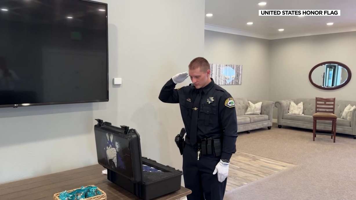 The United States Honor Flag arrived in Utah on Saturday to honor fallen Santaquin Police Sgt. Bill Hooser.