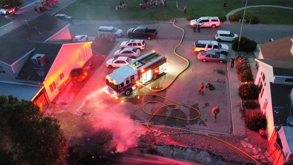 Firefighters from the Hurricane Valley Fire District respond to a brush fire reported in Gould Wash, Hurricane, on Monday.