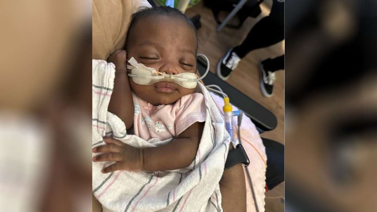 This undated photo shows 6-month-old Nyla Brooke Haywood, a baby girl born Nov. 17, 2023, in New Lenox, Ill. Nyla was born at just 22 weeks weighing 1 pound and 1 ounce.