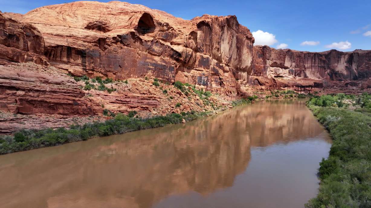 The Colorado River is pictured near Moab in Grand County on April 28. A Colorado River water reduction plan that Utah and six other states agreed to is now being implemented while the states hash out a long-term agreement.