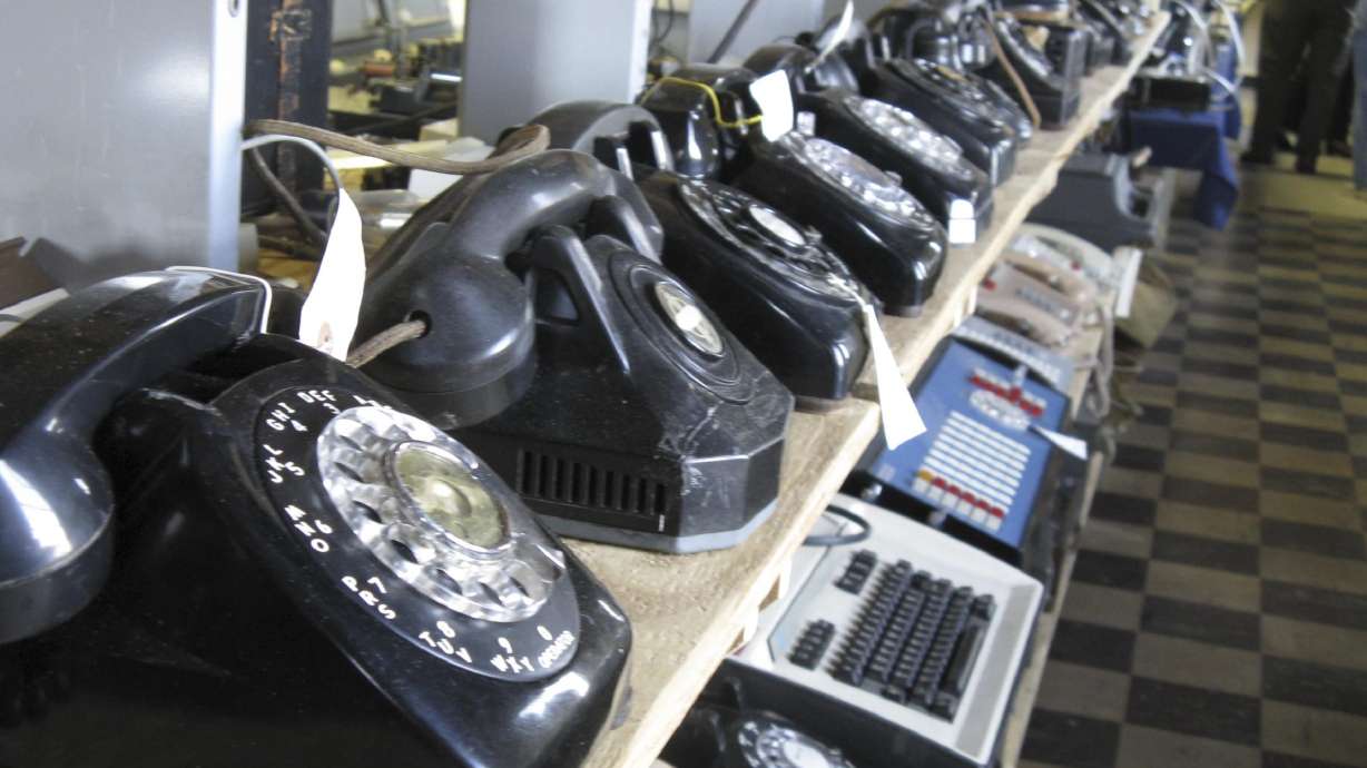 In a Nov. 12, 2011 photo, rows of old and newer telephones are in a Parkersburg, West Virginia, museum. A recent study found most Utahns have abandoned landline phones for wireless-only options.