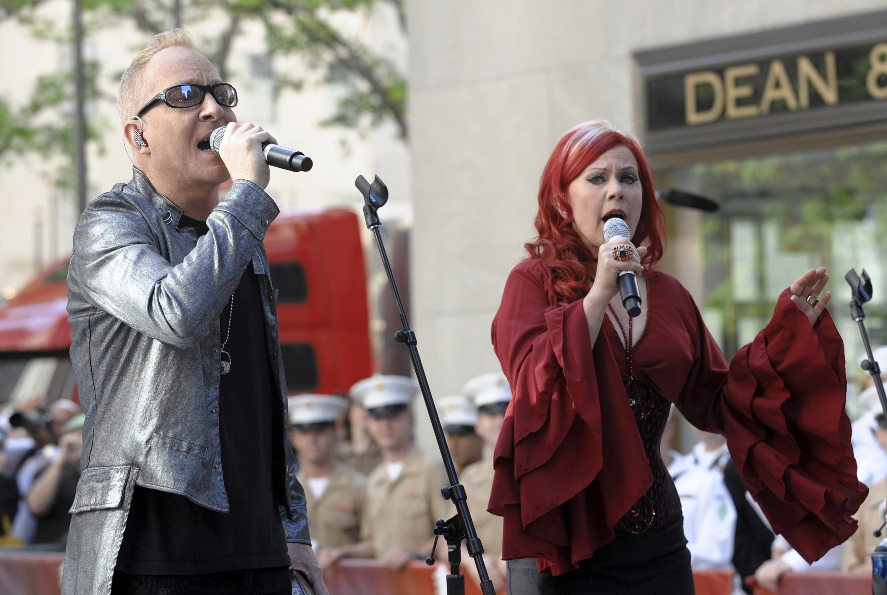 FILE - Singers Fred Schneider and Kate Pierson of the music group "The B-52s" perform on NBC's "Today Show" in Rockefeller Plaza on Monday, May 26, 2008, in New York. The Athens Rock Lobsters, a minor-league hockey team that will begin play next season in the home of the University of Georgia paid homage to the city’s rich musical heritage by choosing a nickname associated with one of its most famous bands. The B-52s released their quirky, crustacean-themed song “Rock Lobster” in the late 1970s. 