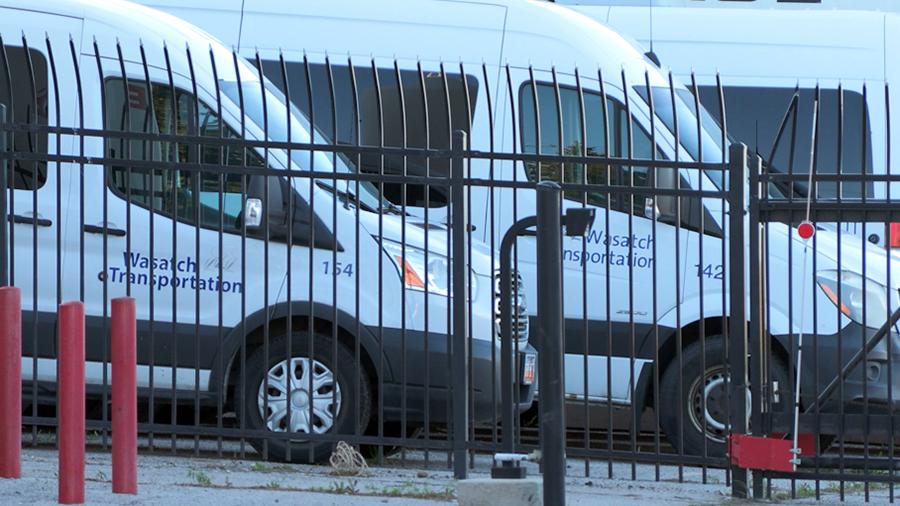 Wasatch Transportation vans are shown on Wednesday.