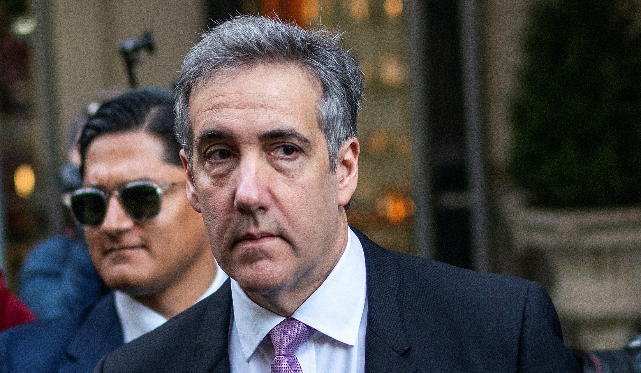 Michael Cohen, former lawyer for Republican presidential candidate and former president Donald Trump, departs his home in Manhattan to testify in Trump's criminal trial in New York City, Monday.