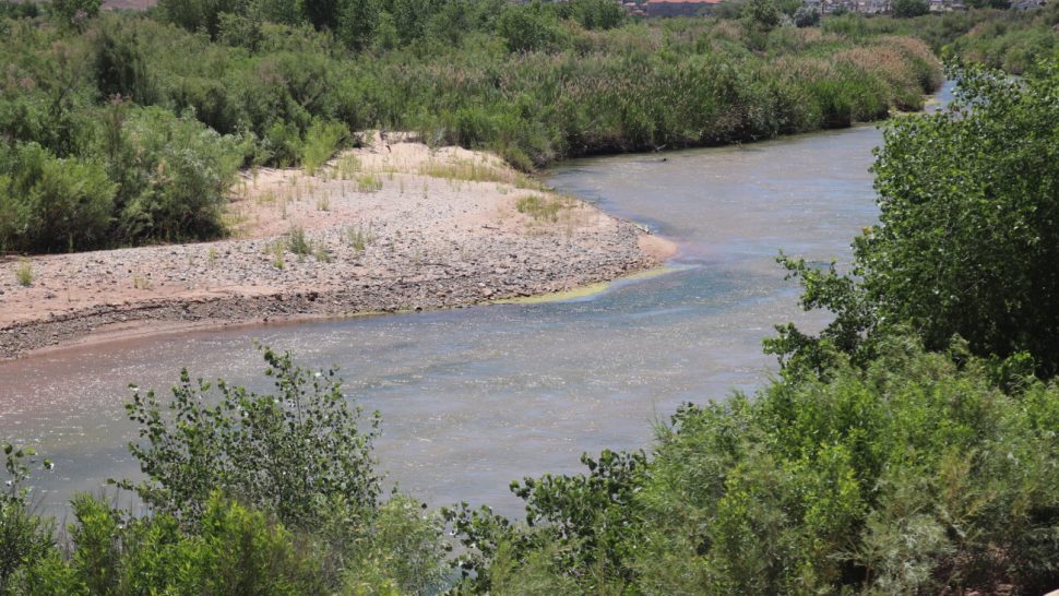 The Virgin River near Riverside Drive in St. George. People recreating on the water are urged to be careful due to the presence of toxic algal blooms, St. George, Wednesday.