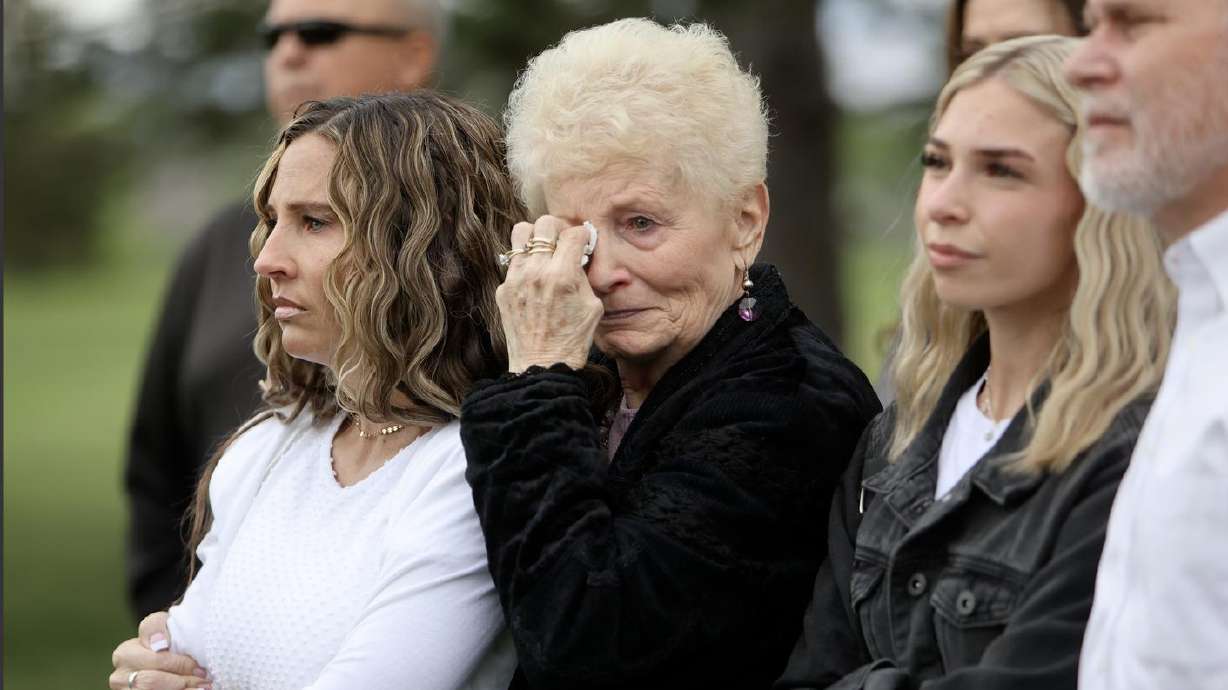 Chelsie Laycock, left, stands with her mother Sally Laycock and daughter Presley Laycock after Chelsie Laycock at a press conference about the 100 Deadliest Days at Sugar House Park in Salt Lake City on Wednesday.