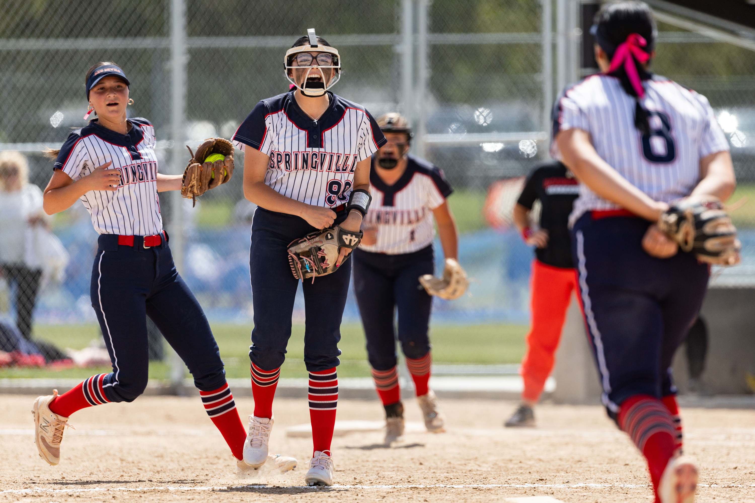 Springville plays Bountiful in the semifinals of the high school 5A softball championship at the Valley Complex in Taylorsville on Wednesday, May 22, 2024.