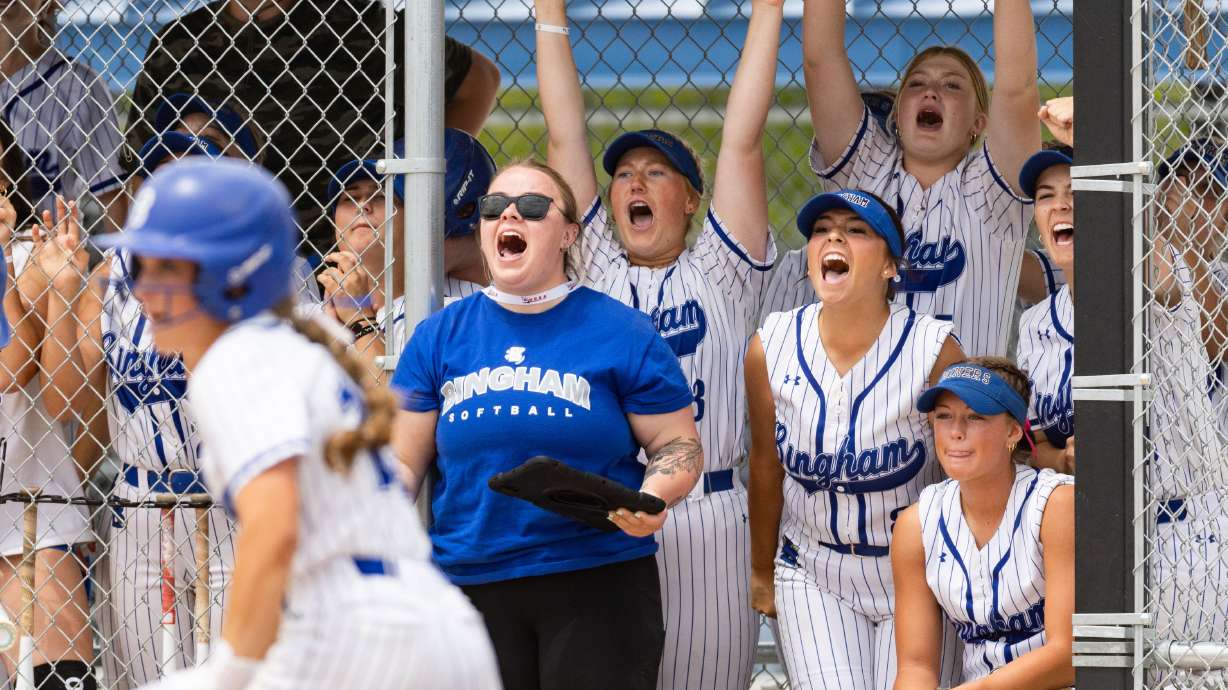 Bingham plays Herriman in the semifinals of the high school 6A softball championship at the Valley Complex in Taylorsville on Wednesday, May 22, 2024.