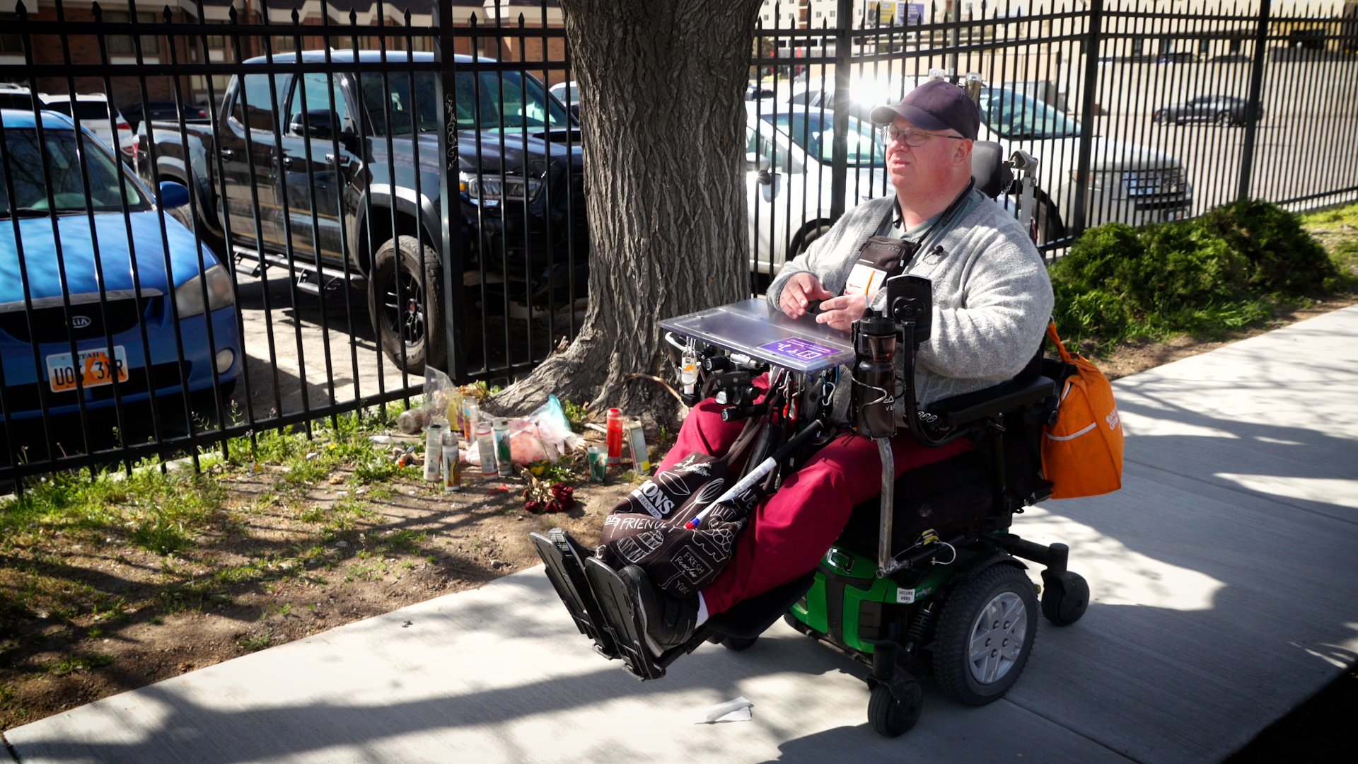 Adam Guymon, of Salt Lake City, talks about a sidewalk hazard he reported in October 2022. A woman on a scooter crashed there and later died in March.