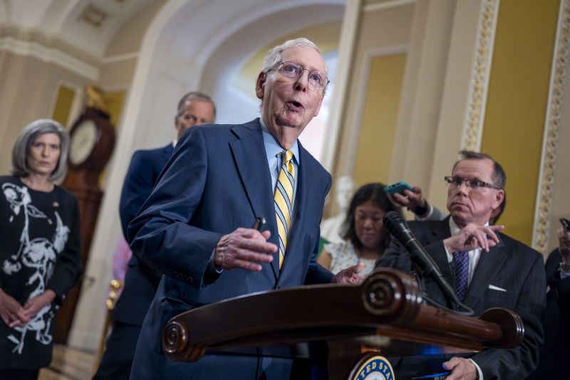 Senate Minority Leader Mitch McConnell, R-Ky., speaks at the Capitol in Washington, Tuesday.