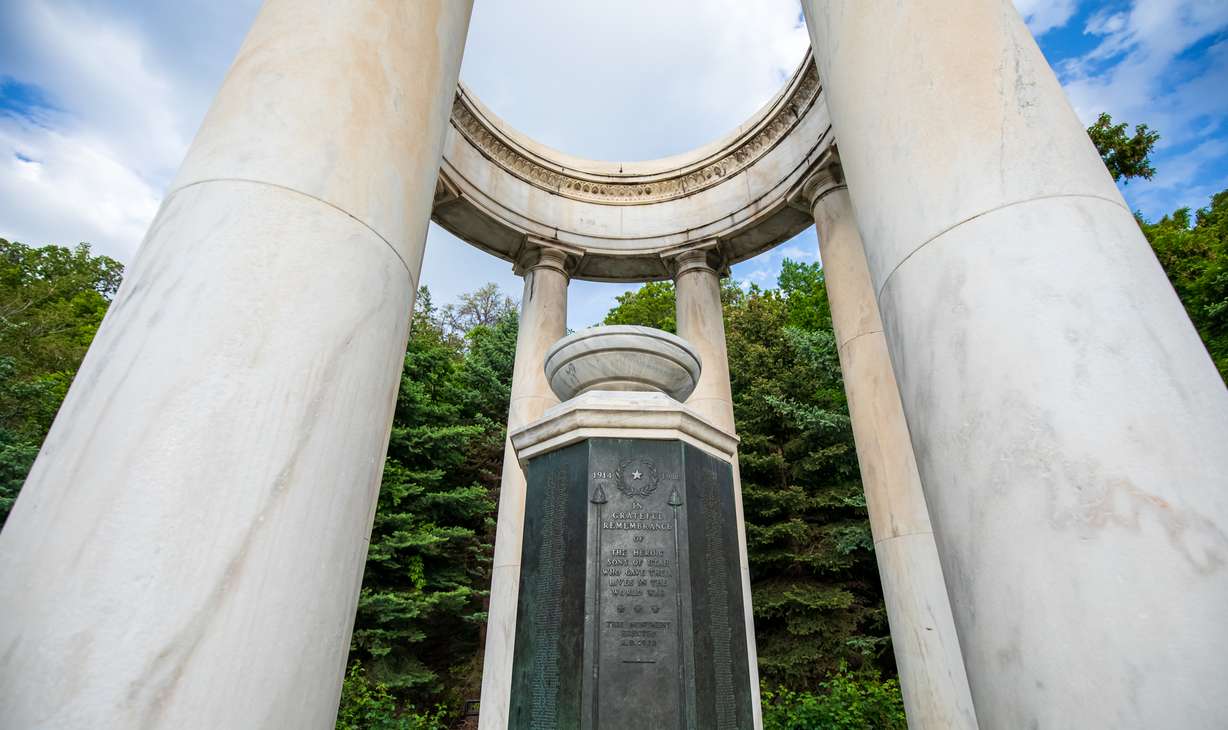The Pagoda at Memory Grove is pictured on Wednesday. The structure was completed in 1932 as a memorial to Utah soldiers who died during World War II. It likely replaced an original memorial created in 1924.