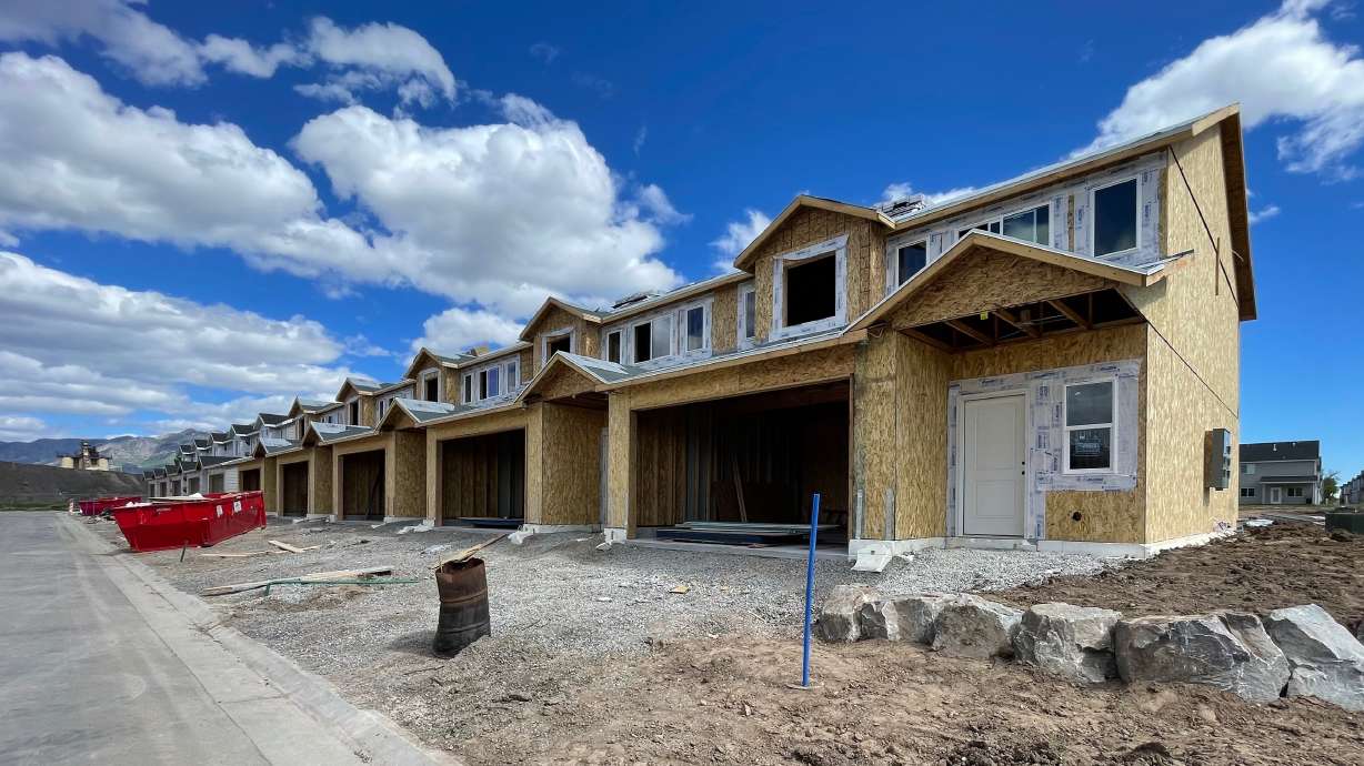 New homes take shape in West Haven, one of the fastest-growing cities in Utah. The photo was taken Thursday.