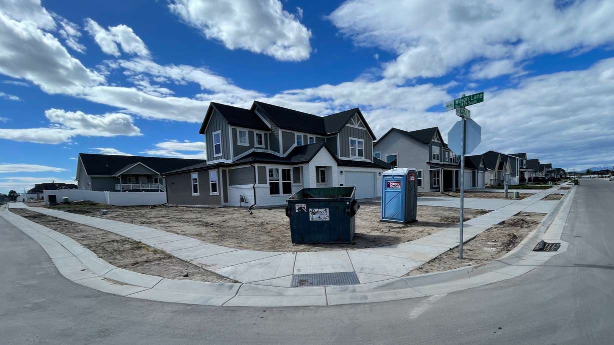 New homes take shape in West Haven, one of the fastest-growing cities in Utah. The photo was taken Thursday.