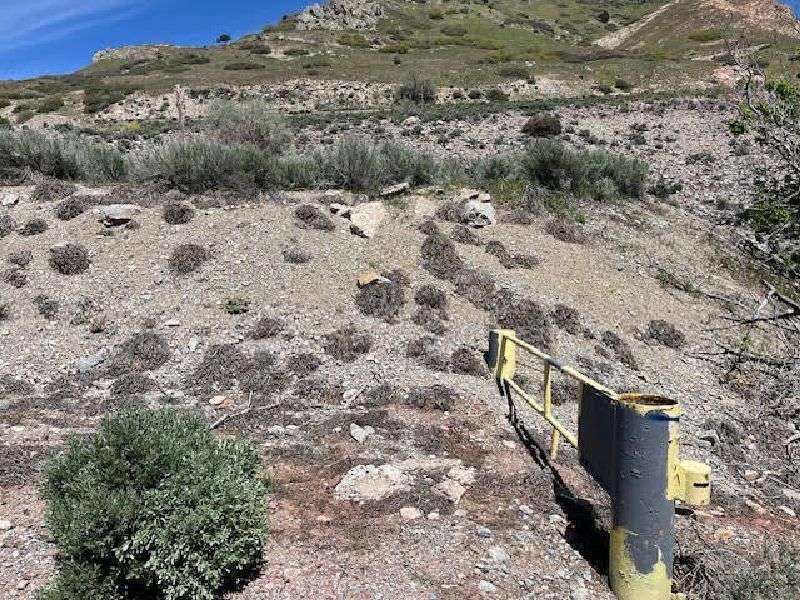Suicide Rock is seen in Parley's Canyon in the spring of 2024 after the area was sprayed with treatment for myrtle spurge.
