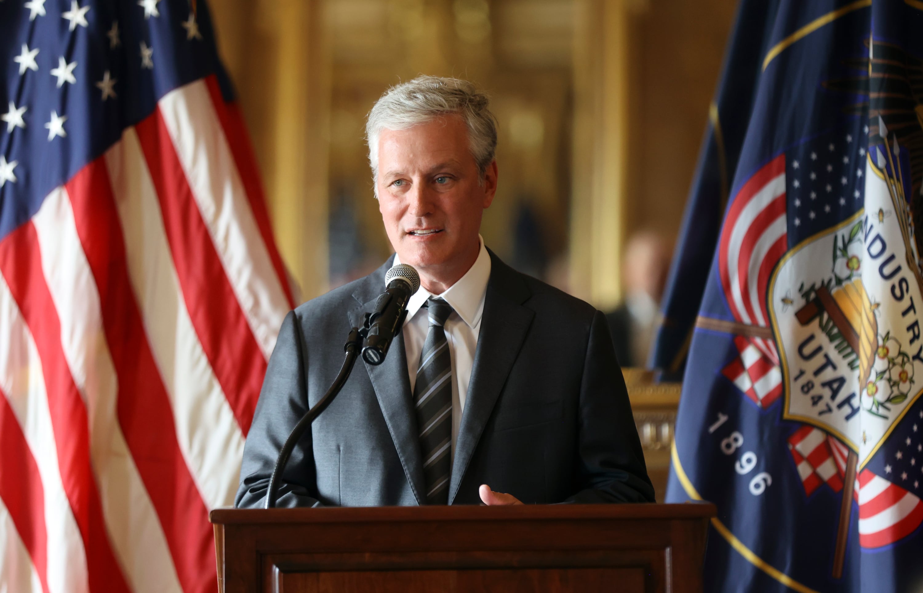Robert C. O’Brien, former U.S. national security adviser, at the Capitol in Salt Lake City, Feb. 12. He announced a BYU scholarship while visiting