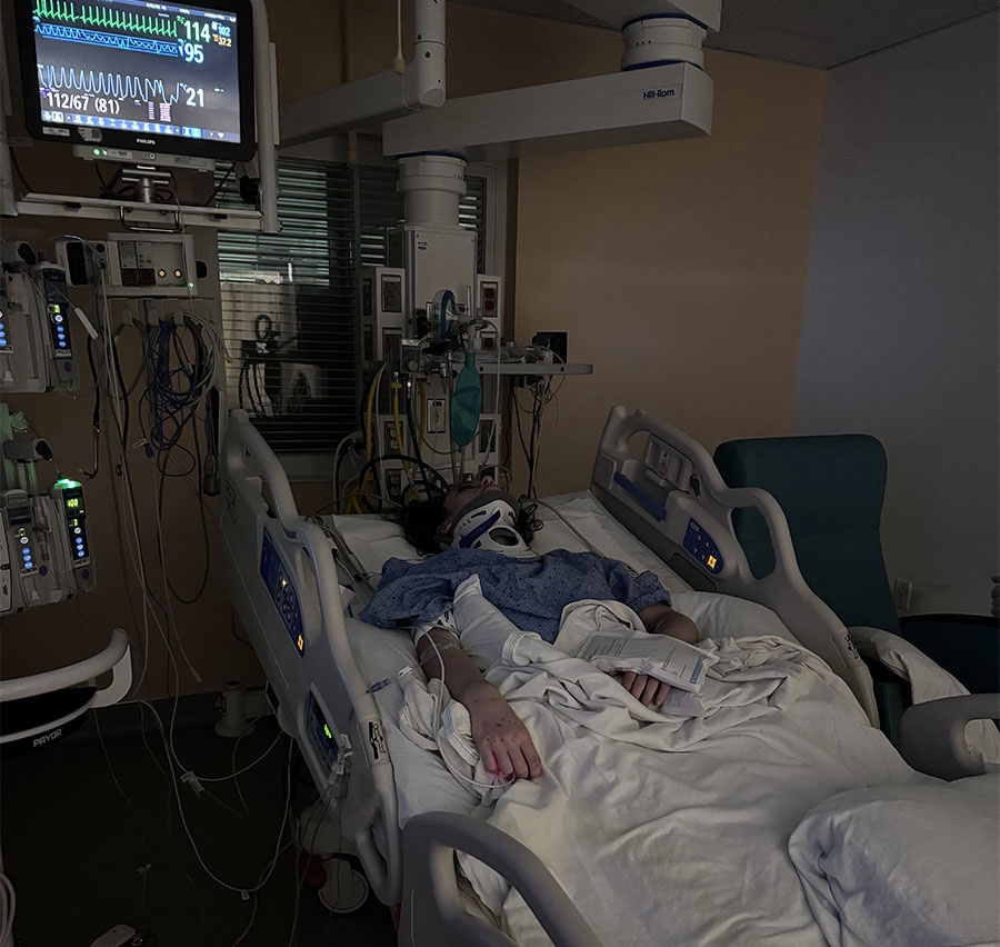 Aleah Orr recovers in the hospital after a May 12 crash.
