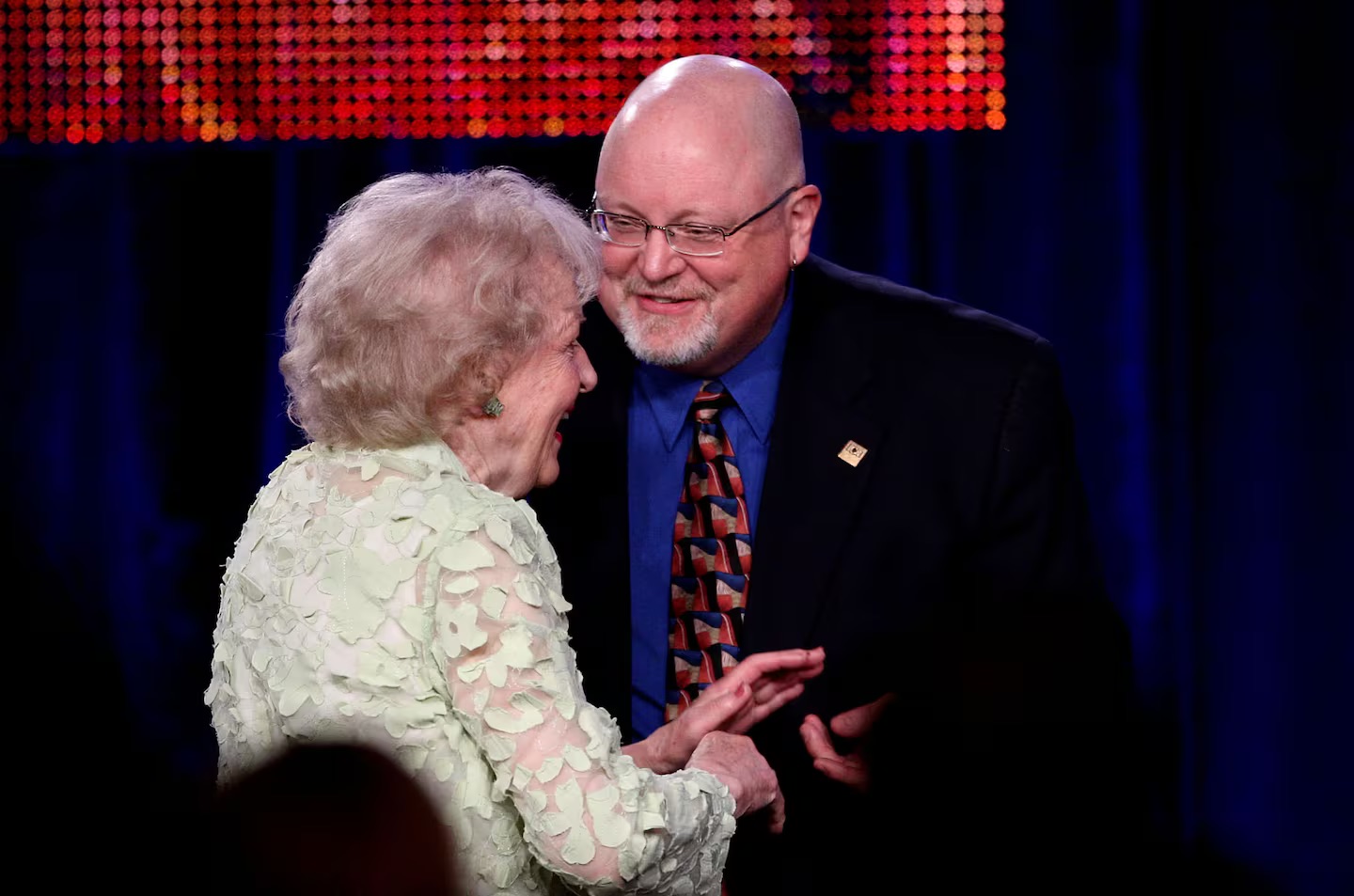 Actress Betty White accepts the Career Achievement award from film critic Scott Pierce onstage during the 25th Annual Television Critics Association Awards held at The Langham Huntington Hotel & Spa on August 1, 2009 in Pasadena, Calif.