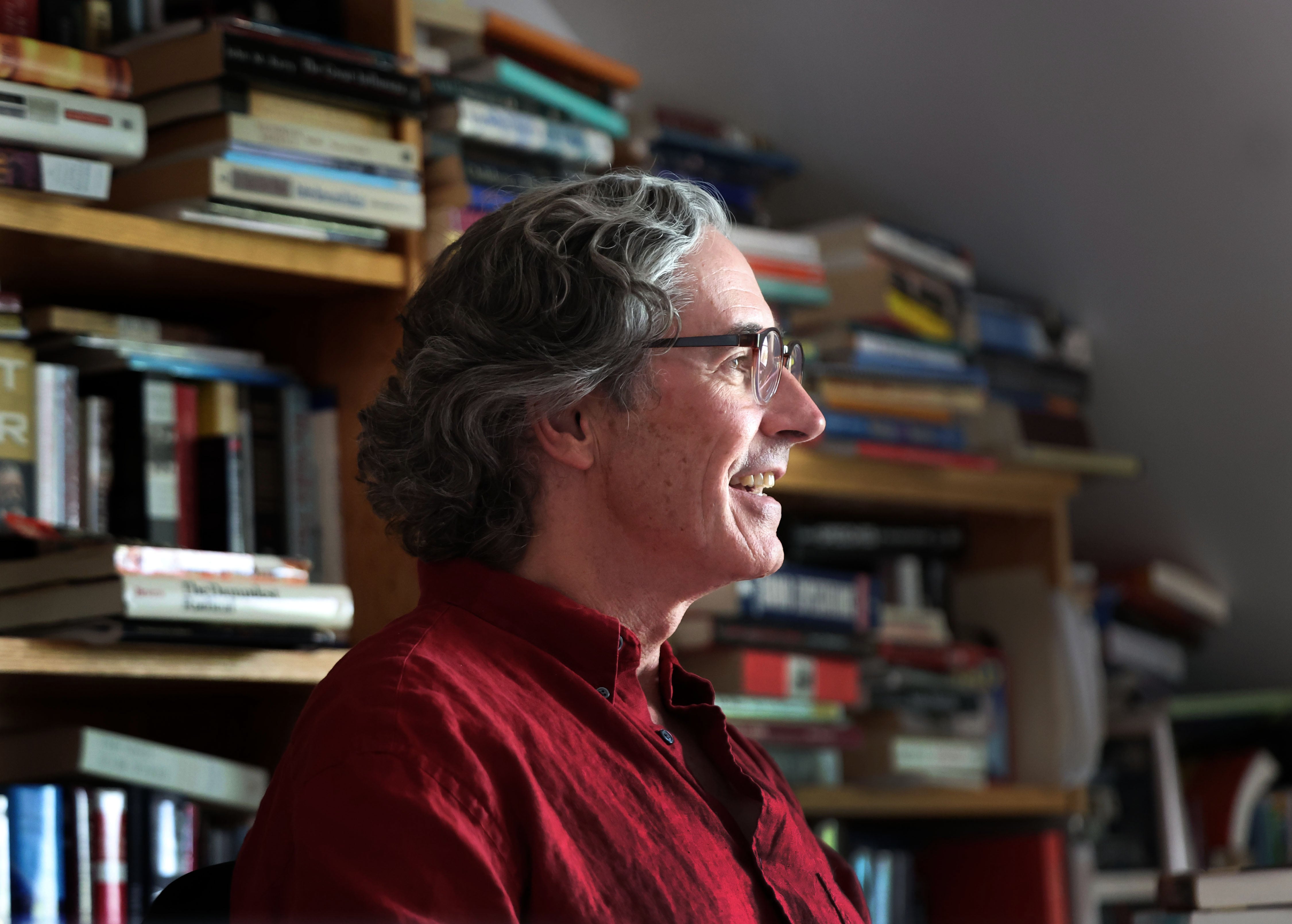 Dr. Jeff Nichols, Westminster College history professor, is photographed in his office in Salt Lake City on April 26.