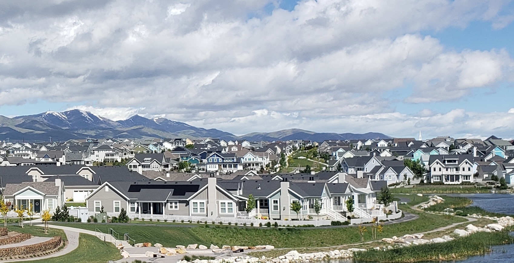 Homes in South Jordan May 23. Home prices across America jumped by 6.5% in March, from a year earlier, reaching yet another record high amid low inventory.