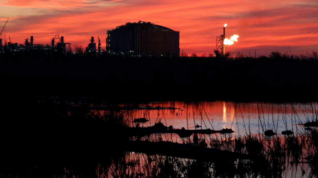 A flare burns at Venture Global LNG in Cameron, La., on April 21, 2022. The U.S. has transformed from being among the world's largest importers of liquified natural gas to being the largest exporter.