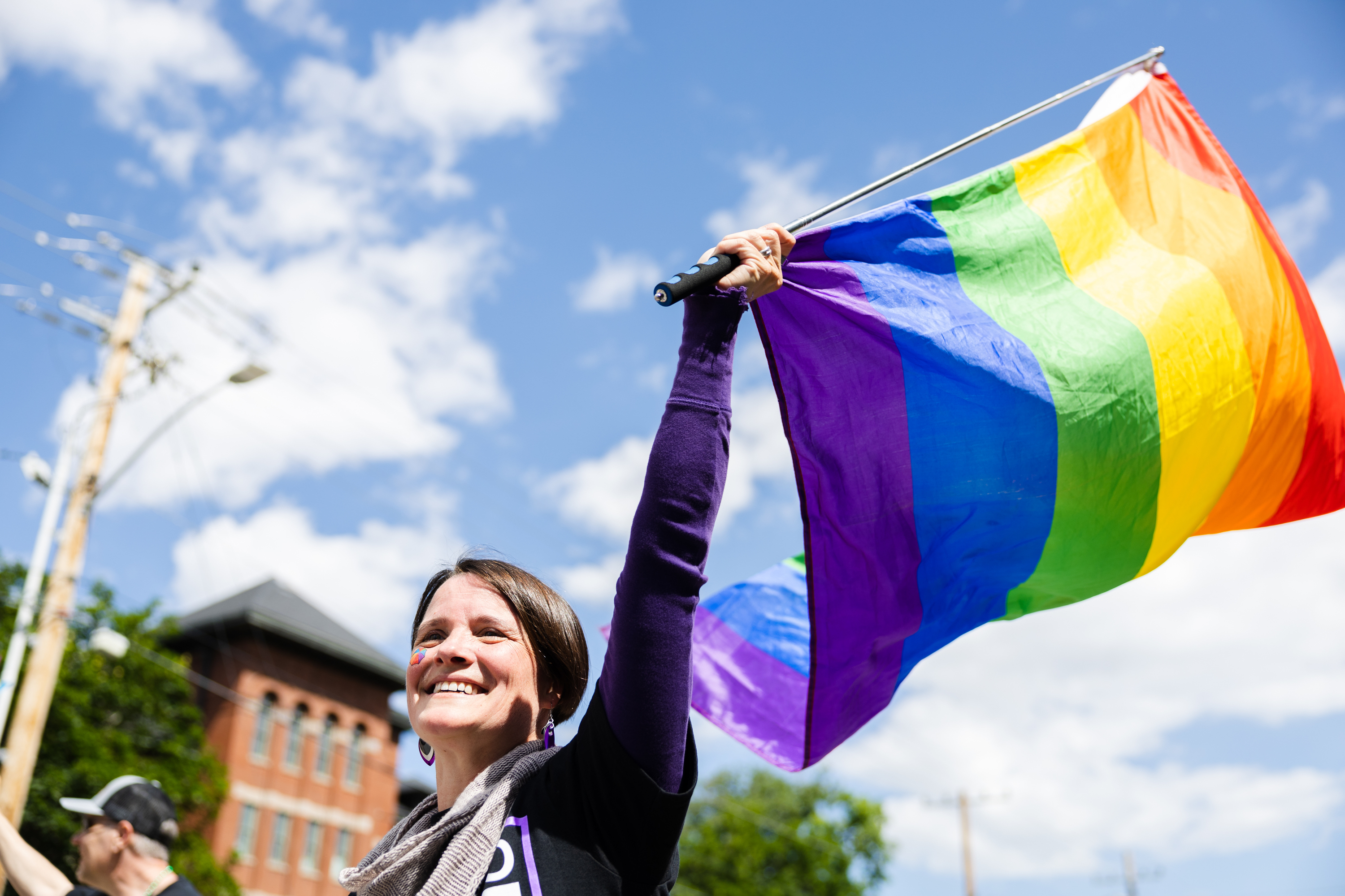 A participant walks in the Utah Pride Parade in Salt Lake City on June 4, 2023. Utah Pride Center reduced entry fees and reached out to other LGBTQ advocacy groups to bolster interest in this year's Pride festival, scheduled for this weekend.