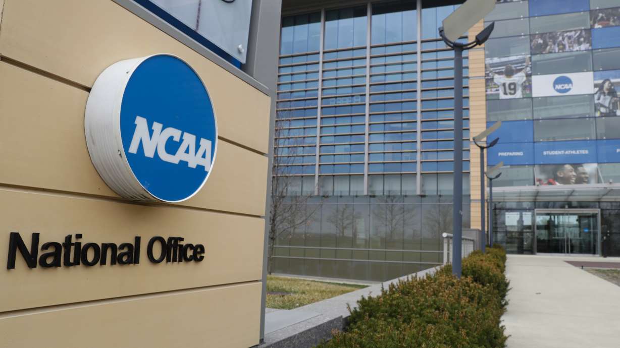 FILE - NCAA headquarters in Indianapolis is shown March 12, 2020. The NCAA and a coalition of states suing the organization announced a proposed settlement of a lawsuit Thursday, May 30, 2024, that would allow athletes to be immediately eligible to play no matter how many times they transfer and offer them an extra year of eligibility.