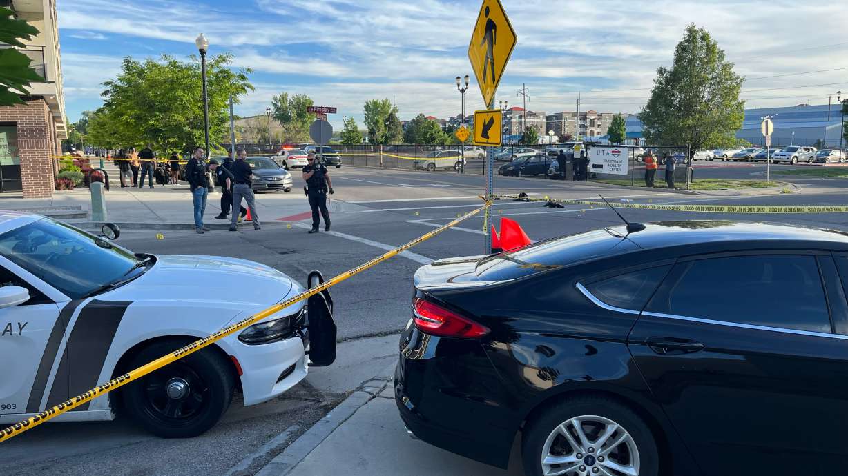 Police are investigating a drive-by shooting that left one person dead and two others injured near a TRAX station Thursday night.