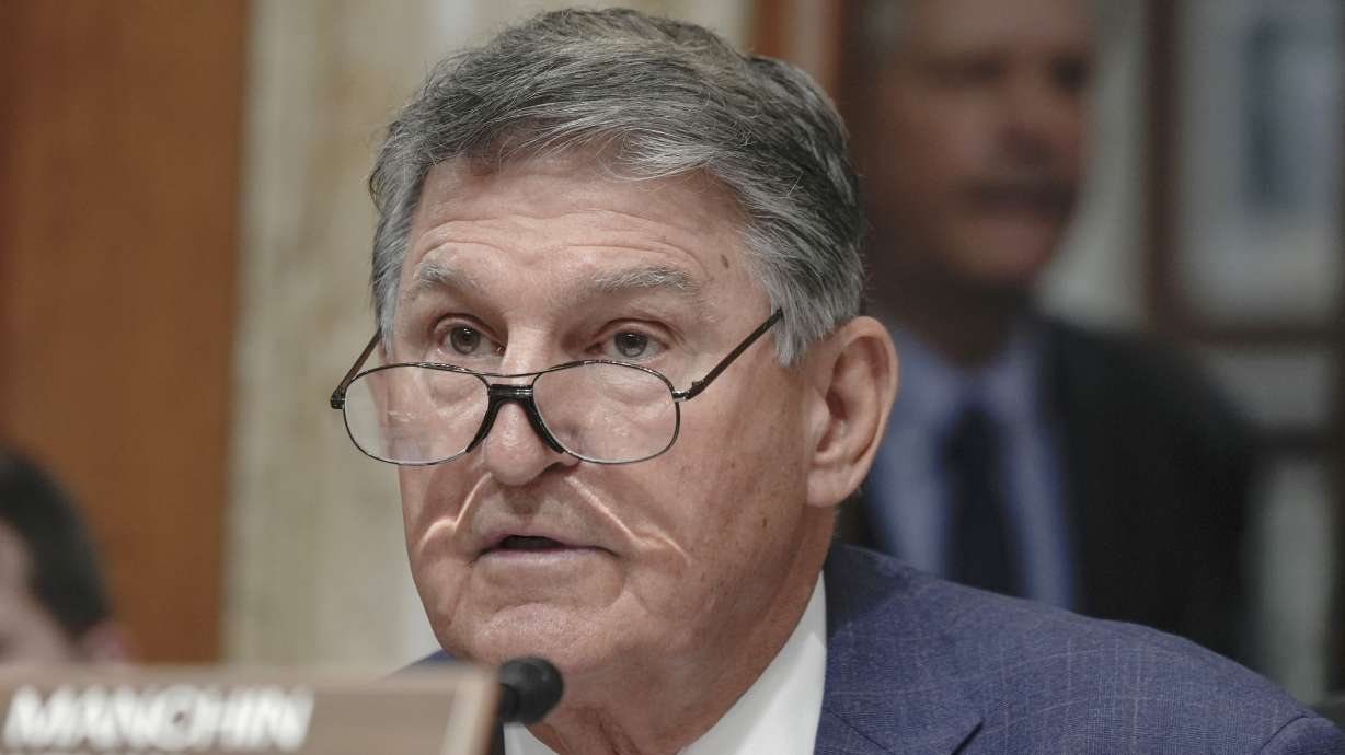 Sen. Joe Manchin, D-W.Va., speaks on Capitol Hill on May 2 in Washington. Manchin has announced he has switched his registration to independent.
