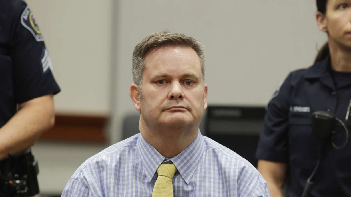 Chad Daybell sits at the defense table after the jury's verdict in his murder trial was read at the Ada County Courthouse in Boise, Idaho, on Thursday. He is now in custody at the maximum security prison in Kuna, Idaho.