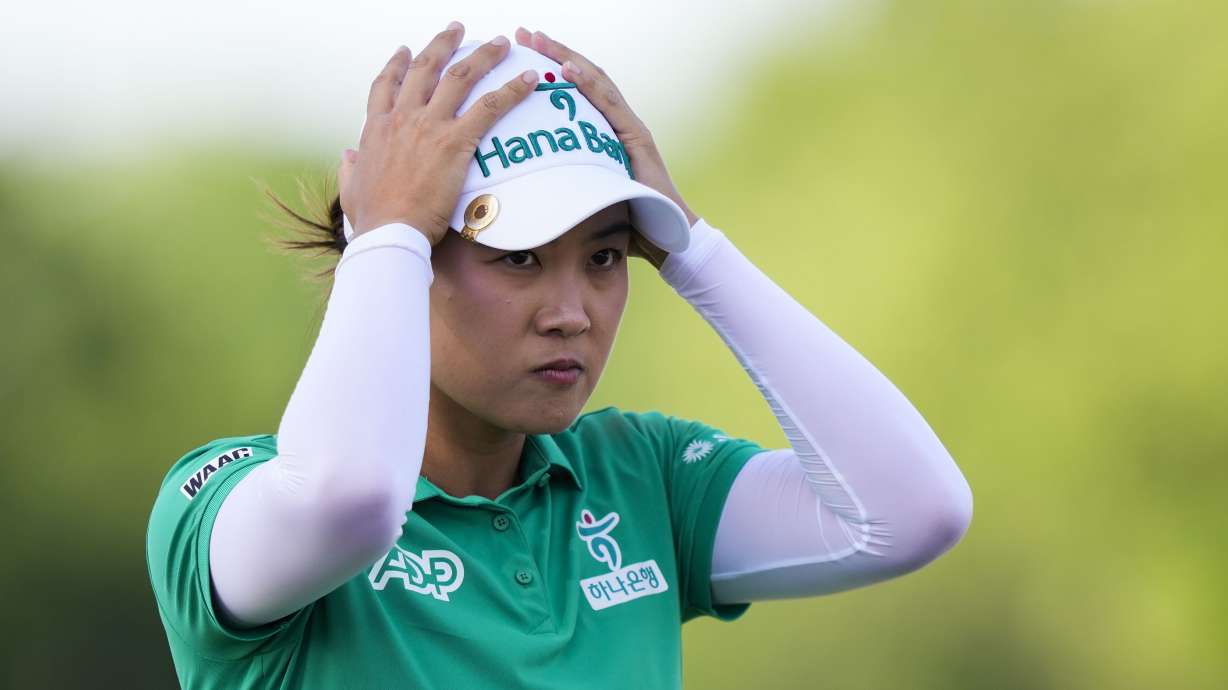 Minjee Lee, of Australia, waits to putt on the 18th hole during the third round of the U.S. Women's Open golf tournament at Lancaster Country Club, Saturday, June 1, 2024, in Lancaster, Pa.