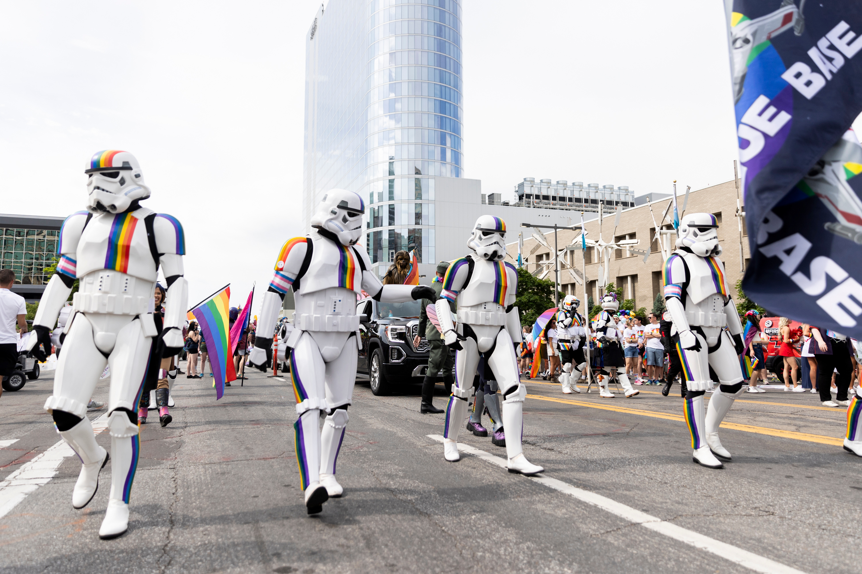Utahns gather to celebrate Pride Month during the Pride Parade as it passes through Downtown in Salt Lake City on Sunday.