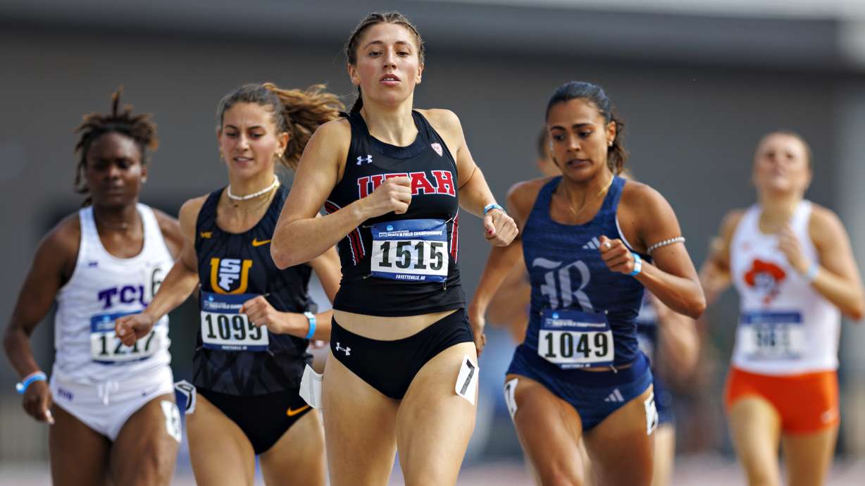 Utah's Josefine Erickson competes in the 800-meter run for the Utes track and field team.