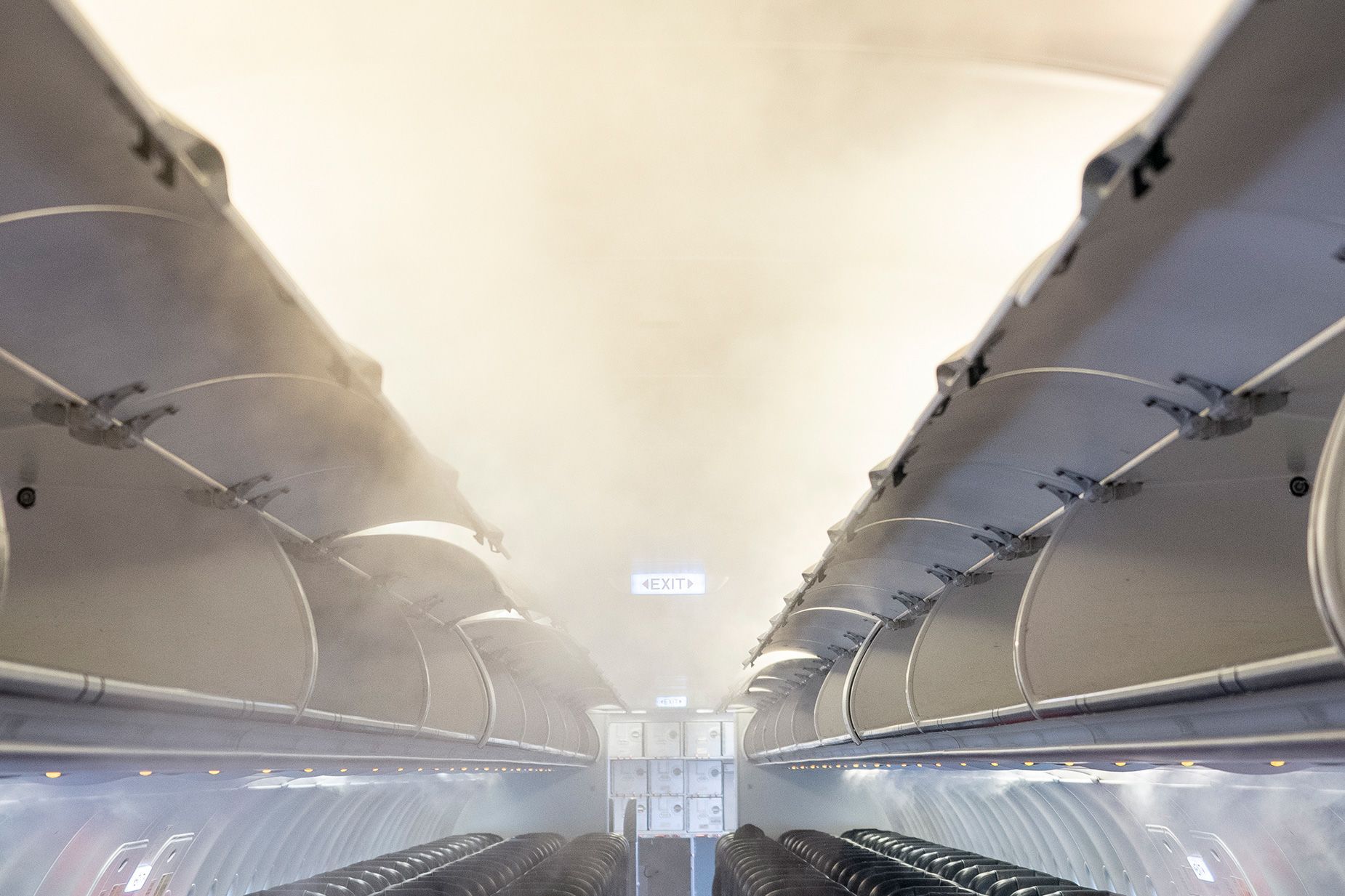 It might look a little disconcerting, but when humidity causes fog in an aircraft it's nothing to worry about.