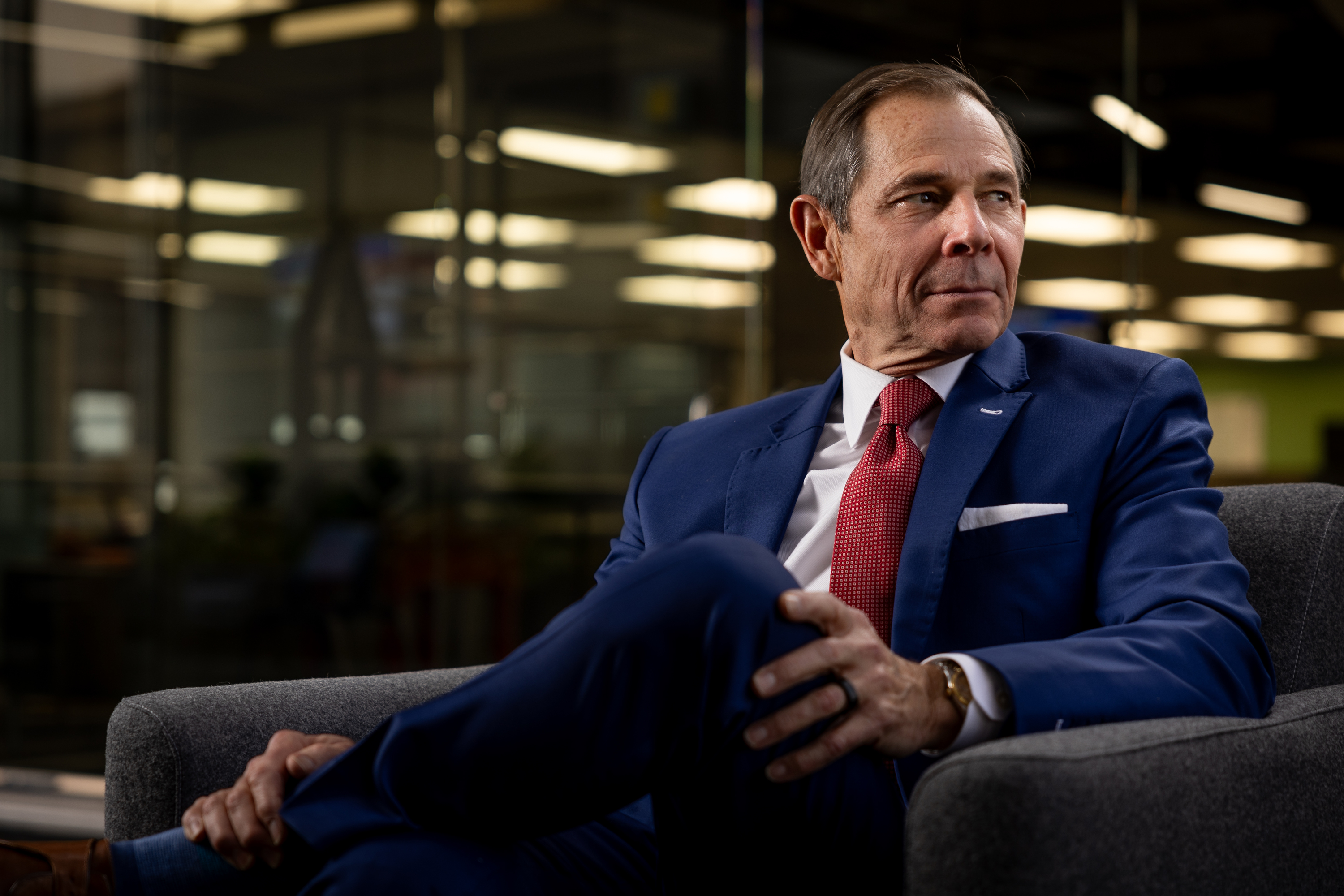 Rep. John Curtis, R-Utah, poses for a photograph at the Deseret News offices in Salt Lake City on Dec. 28, 2023.