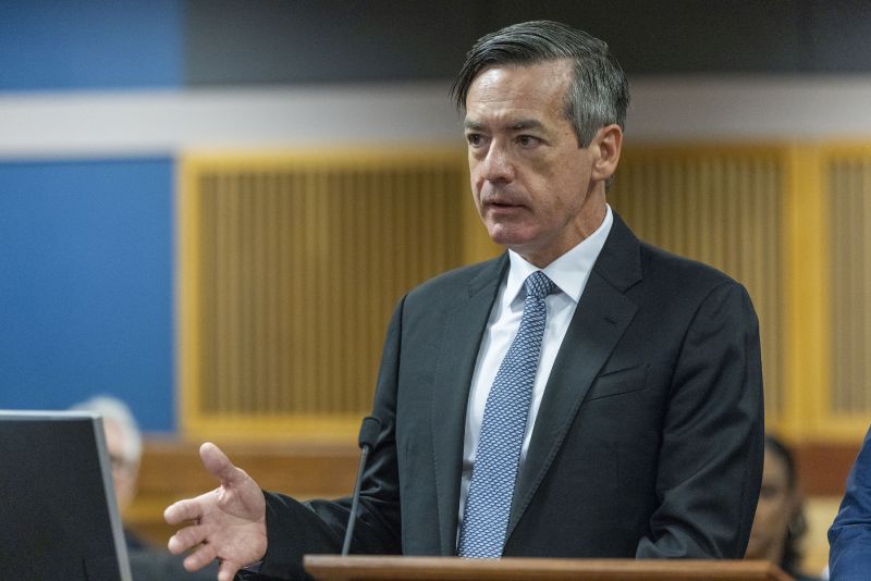 Kenneth Chesebro speaks at the Fulton County Courthouse Friday, Oct. 20, 2023 in Atlanta. Wisconsin Attorney General Josh Kaul filed felony forgery charges against Chesebro and others for allegedly submitting paperwork falsely saying that former President Donald Trump had won the battleground state in 2020.