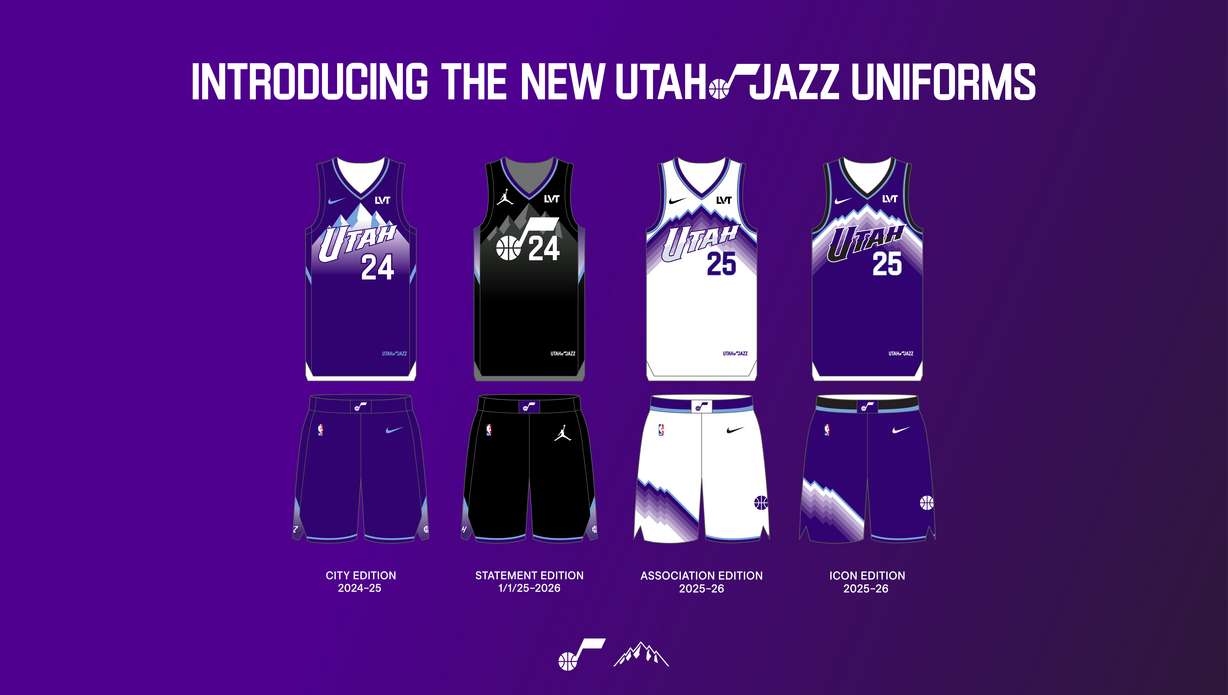 The new "Mountain Basketball" Utah Jazz jerseys.