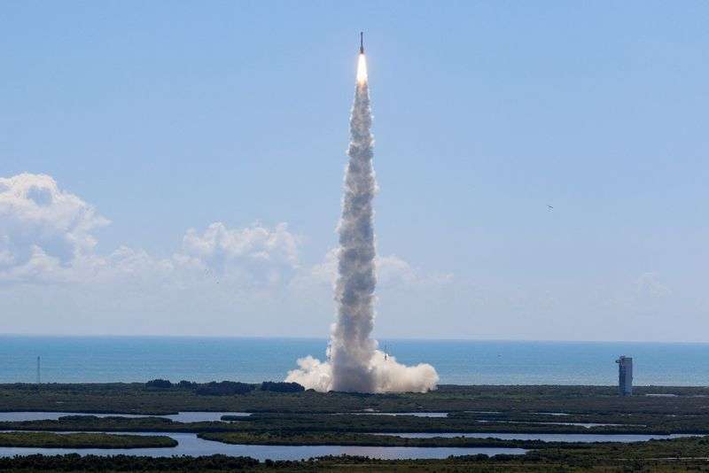 A United Launch Alliance Atlas V rocket carrying two astronauts aboard Boeing's Starliner-1 Crew Flight Test is launched on a mission to the International Space Station, in Cape Canaveral, Fla., Wednesday.