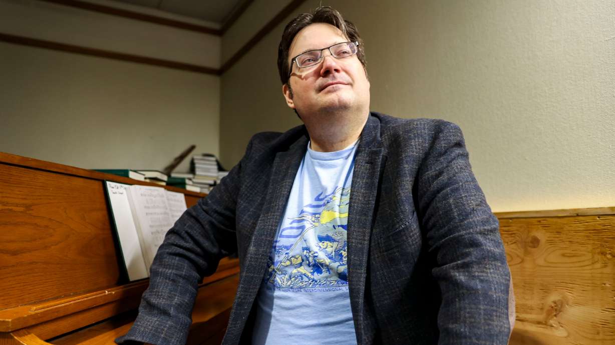 Brandon Sanderson poses for a portrait at BYU in Provo on March 10, 2022. Sanderson has finished book five of The Stormlight Archive, titled "Wind and Truth."