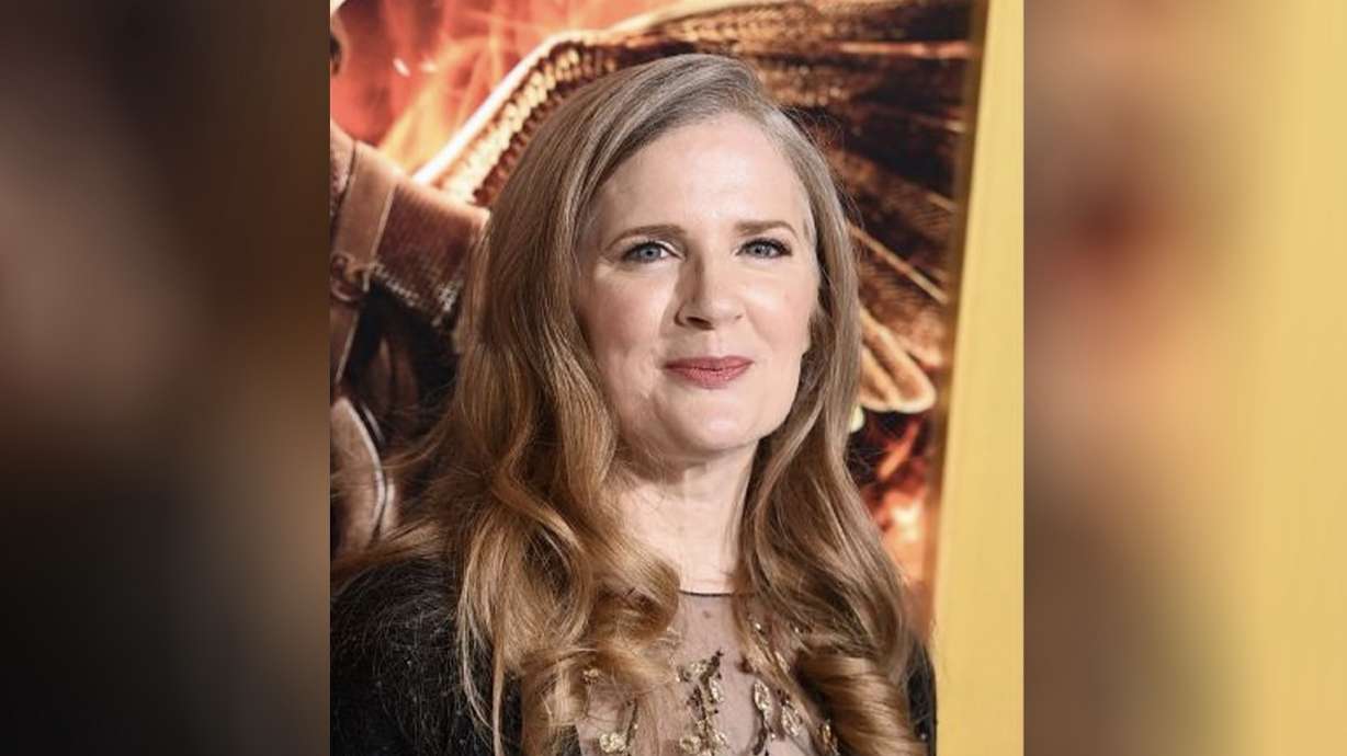 Suzanne Collins arrives at the Los Angeles premiere of "The Hunger Games: Mockingjay — Part 1" on Nov. 17, 2014. A new Hunger Games book and movie are on the way.