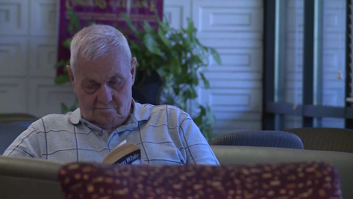 A man at a senior center enjoying his time at the cool center in this undated photo.