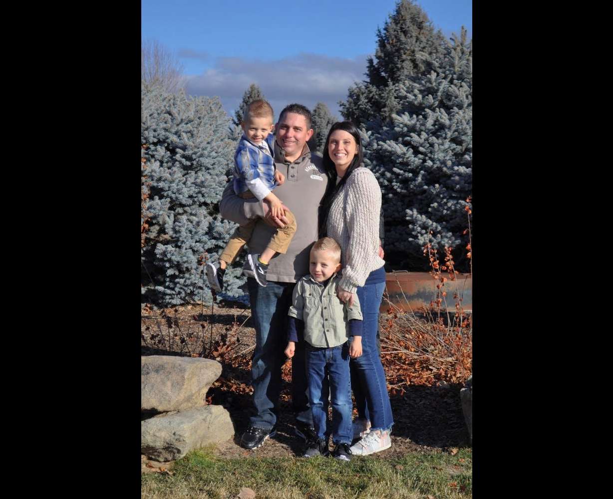 Mike and Mandi Brown with their sons. He died in what police have called a road rage incident.