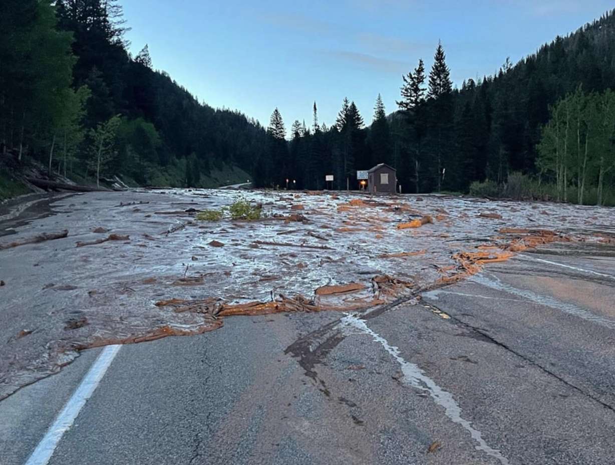 A mudslide has caused Teton Pass in Wyoming to close Friday.