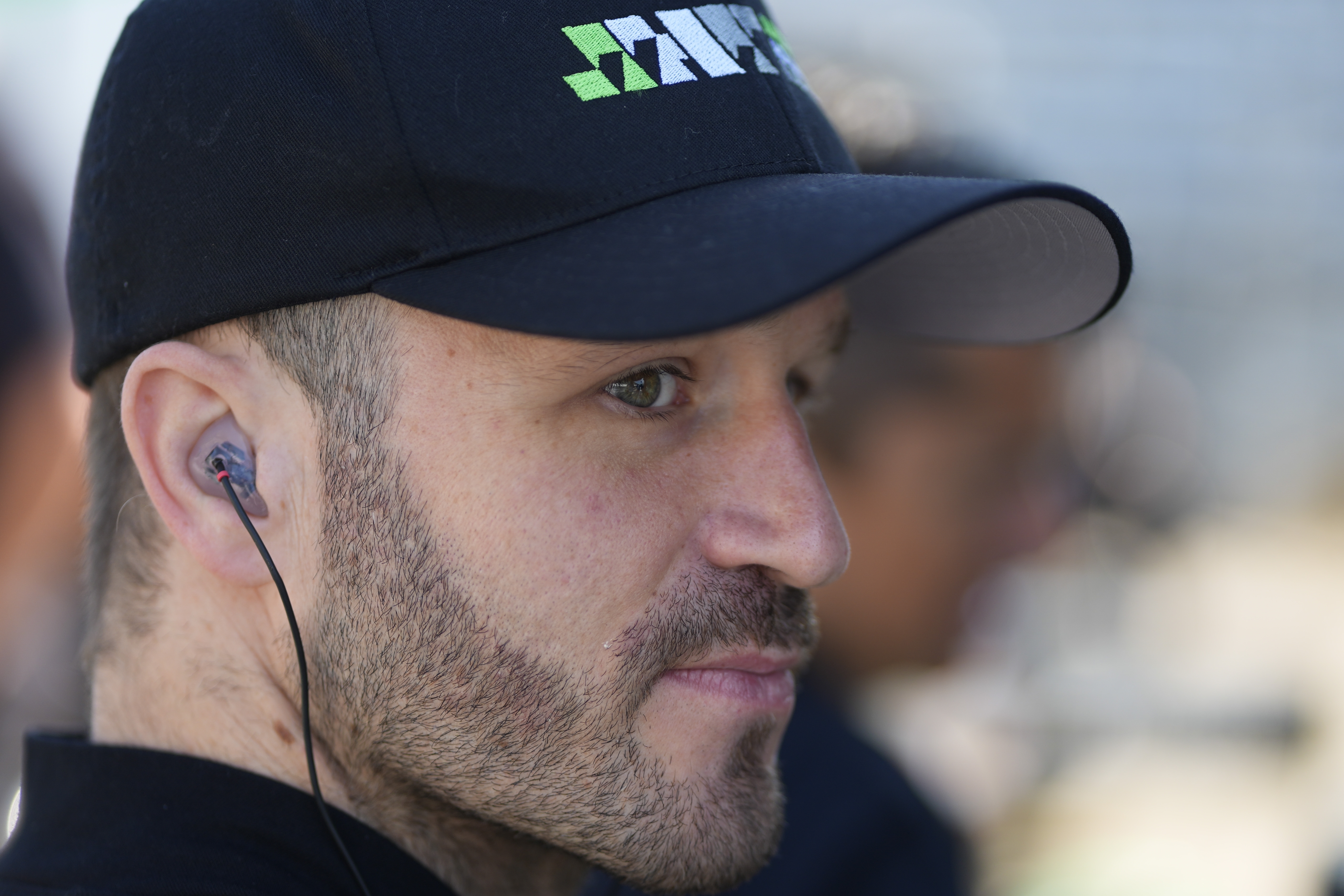 Agustin Canapino, of Argentina, waits in the pits during a practice session for the Indianapolis 500 auto race at Indianapolis Motor Speedway, Thursday, May 16, 2024, in Indianapolis. 