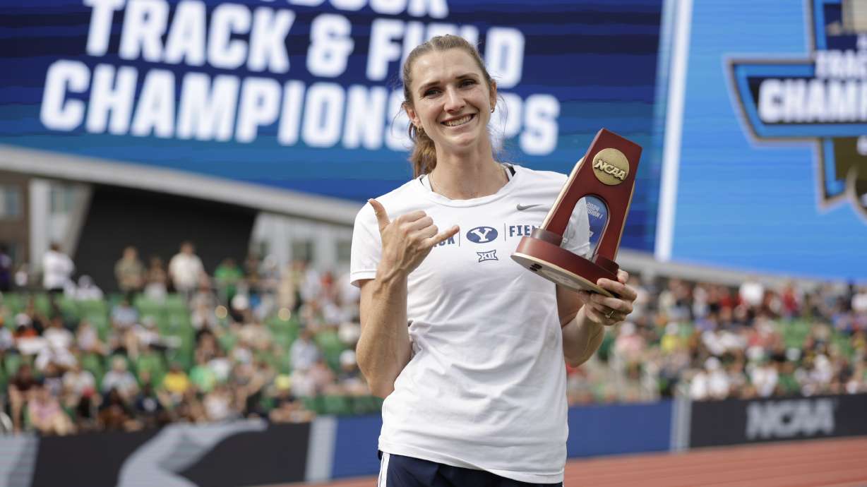 Cierra Tidwell Allphin cleared a season-high mark of 1.87 meters (6 feet, 1 1/2 inches) to earn seventh-place honors in the women's high jump at the NCAA track and field championships, Saturday, June 8, 2024 at Hayward Field in Eugene, Oregon.