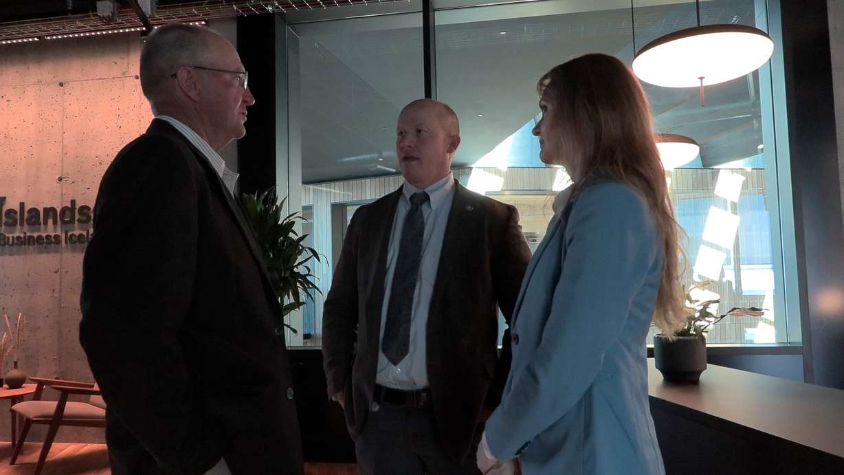 Utah delegates meet with an Icelandic official about geothermal energy.