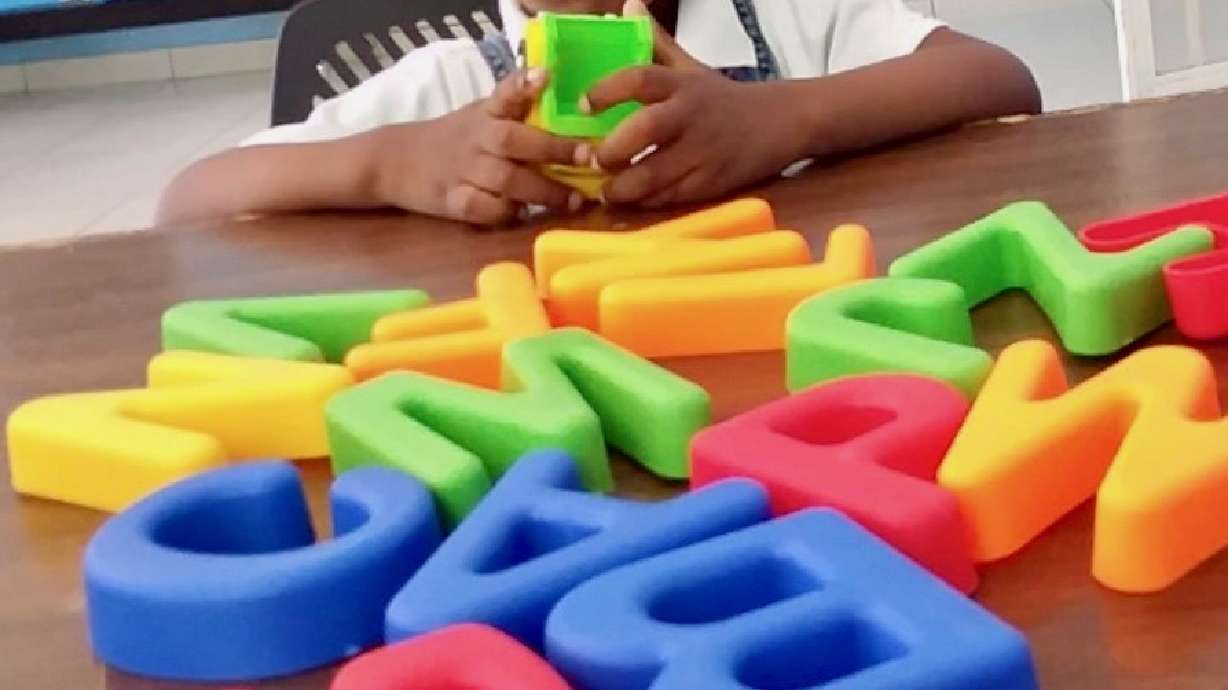 One of two Haitian children Natalie and Jake Burns, of Herriman, are trying to adopt. The Burns asked that the boy's face not be shown, given turmoil in Haiti and concerns about his safety.