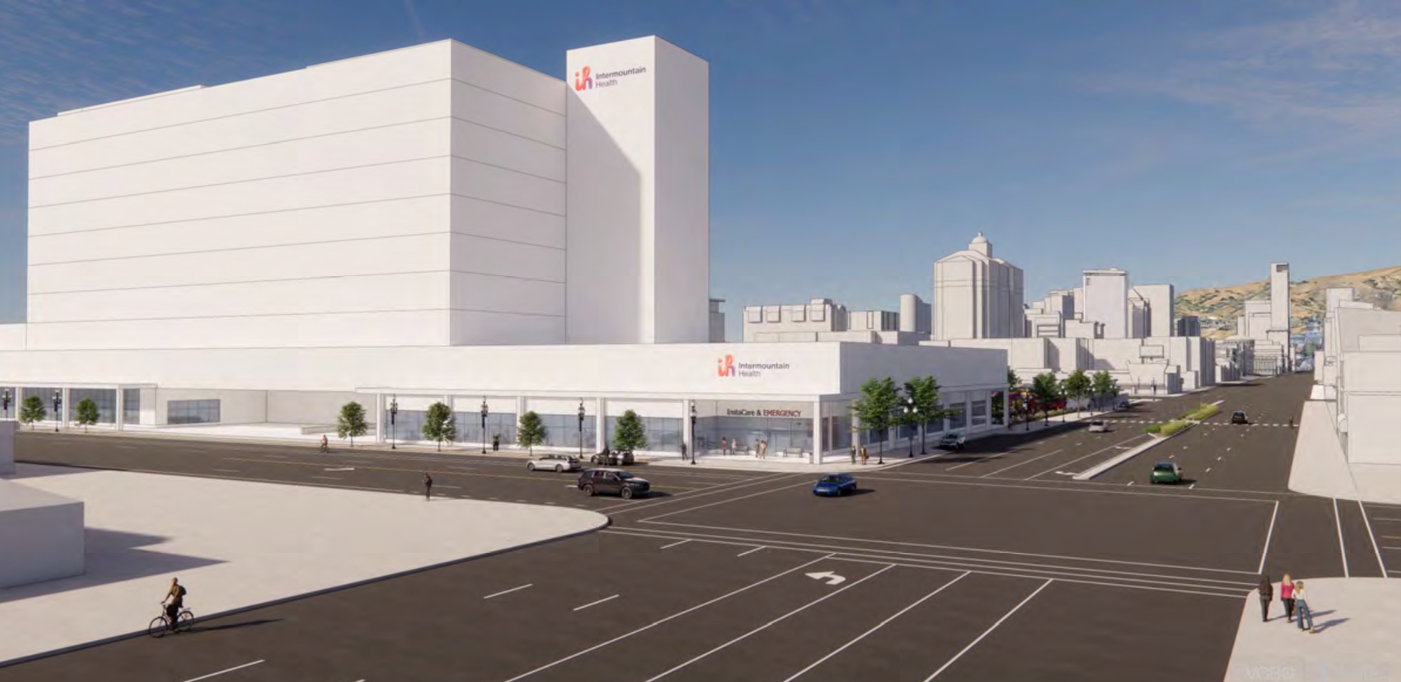 A rendering of an "urban hospital" that would be located in Salt Lake City.