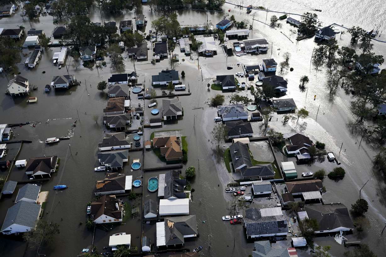 Homes are flooded in the aftermath of Hurricane Ida, Aug. 30, 2021, in Jean Lafitte, La. While El Niño will dampen Atlantic hurricane activity, it doesn't make the deadly storms disappear, NOAA said on Thursday.