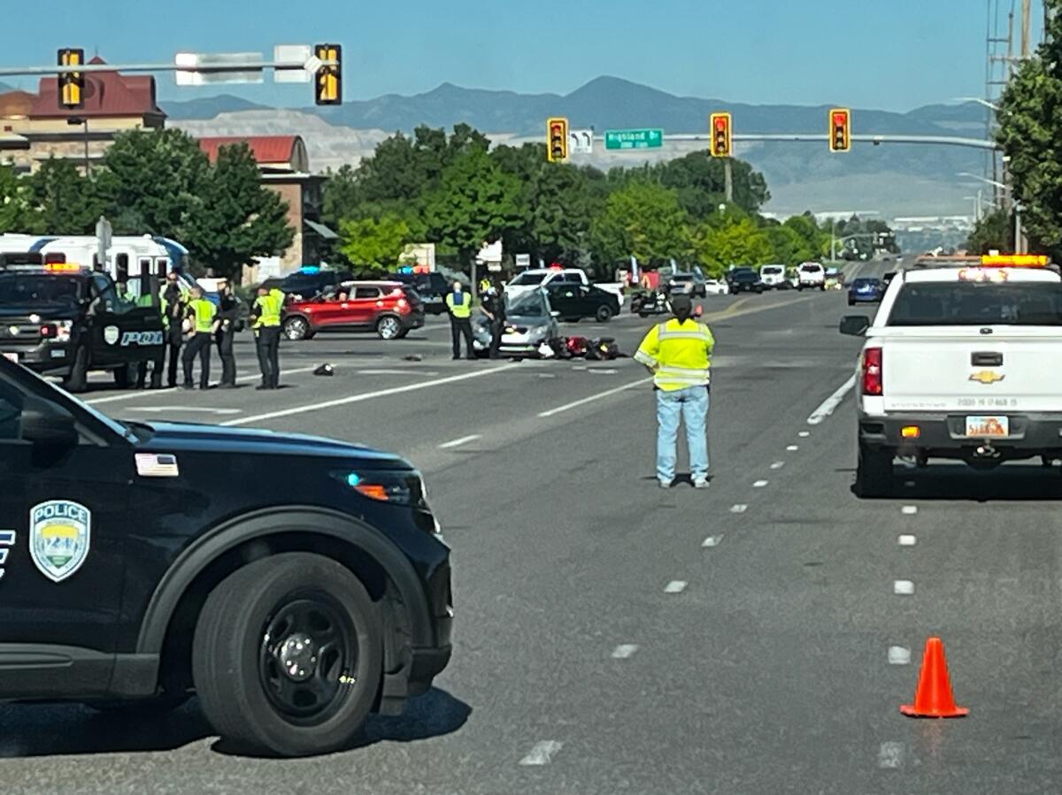 A man was critically injured Thursday when his motorcycle and a car collided in Sandy. 