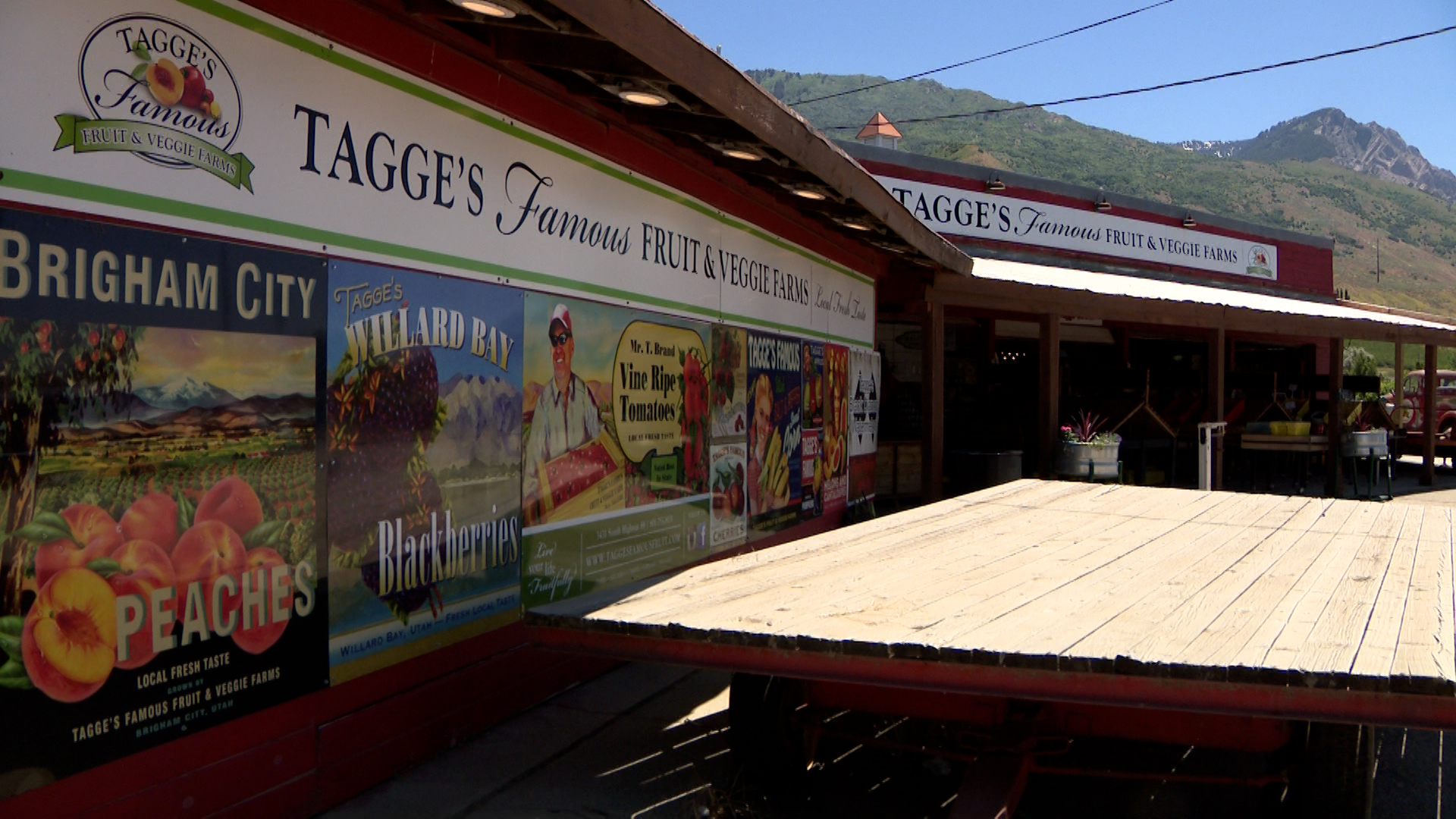 Tagge’s Famous Fruit & Veggie Farm stand sits on Highway 89 along Fruit Way in Box Elder County.